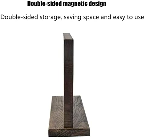 Double-Sided Magnetic Kitchen Knife Holder with Wood Block