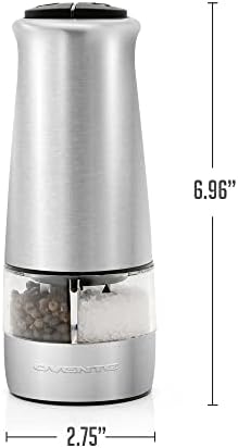 OVENTE 2-in-1 Stainless Steel Sea Salt and Pepper Grinder