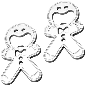 LABRIMP 2pcs Gingerbread Man Bottle Opener Can Cooler Holder