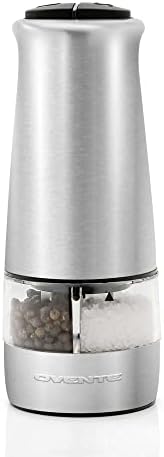 OVENTE 2-in-1 Stainless Steel Sea Salt and Pepper Grinder