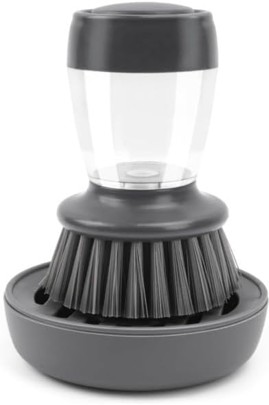 Safe Kitchen Cleaning Palm Brush with Soap Dispenser