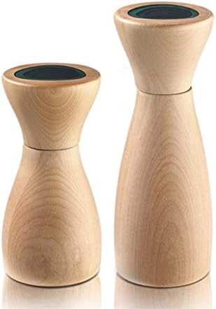 Elegant Gourmet Salt Pepper grinder Set with Wooden Mills