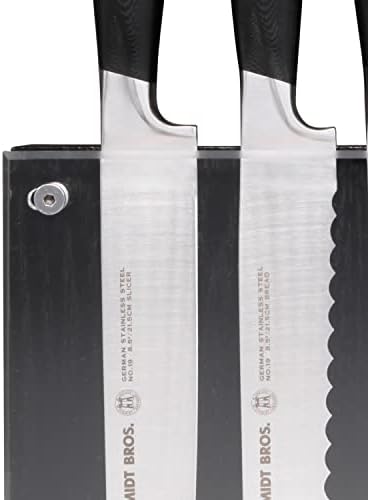 Schmidt Brothers Midtown Magnetic Knife Block 8-10 Knives Acacia Acrylic Shield