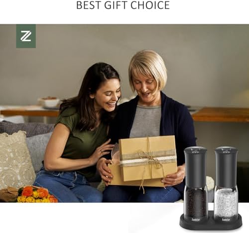 Zadelar Electric Salt and Pepper Grinder Set with LED Power Display