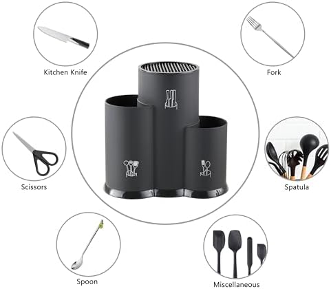JJOO 3-in-1 Knife Holder Kitchen Organization