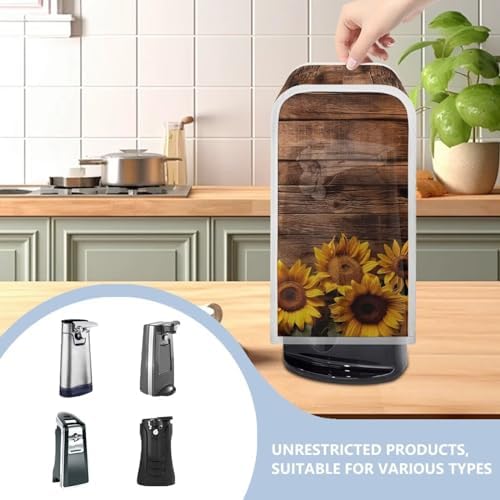 Sunflower Brown Wood Rustic Can Opener Cover