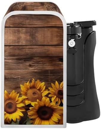 Sunflower Brown Wood Rustic Can Opener Cover