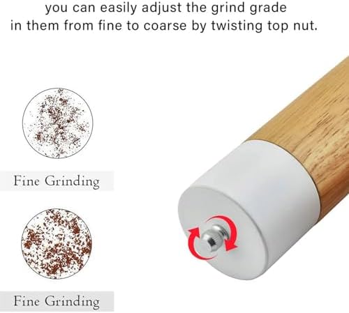 Adjustable Pepper Grinder Salt Mill Set 6 Inch Professional Kitchen Tool