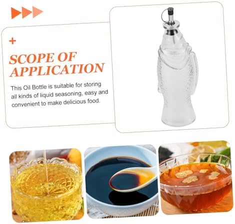 BRIGHTFUFU Transparent Oil Dispenser Fish Shape