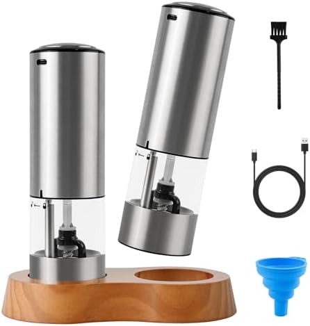 Perfectly Graded Electric Salt and Pepper Grinder Set
