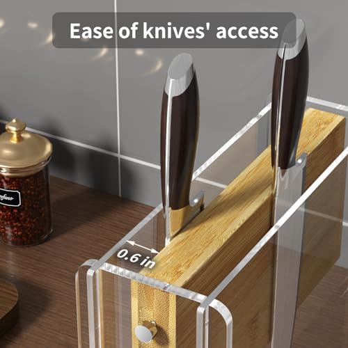 NPPLUS Magnetic Knife Block Holder with 2-Sided Magnets for Kitchen Organization