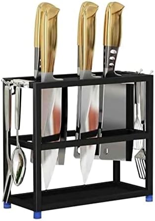 Stainless Steel Kitchen Knife Block Black 23x10x22cm
