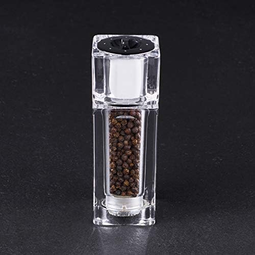 Cole Mason Precision Cube Clear Salt Shaker Pepper Mill 145mm