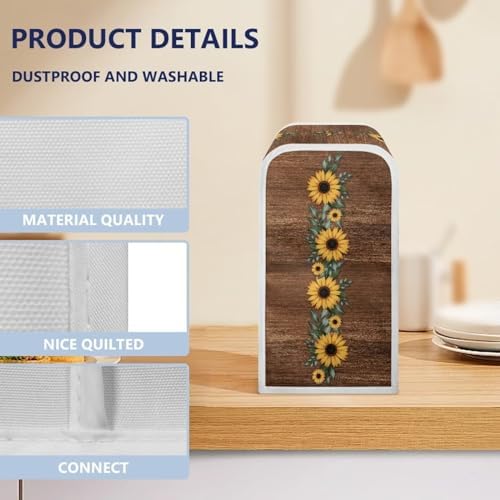 Sunflower Wood Can Opener Dust Cover Clean Protect Electric Can Opener