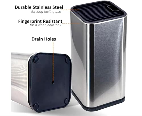 DURA LIVING Universal Stainless Steel Knife Block