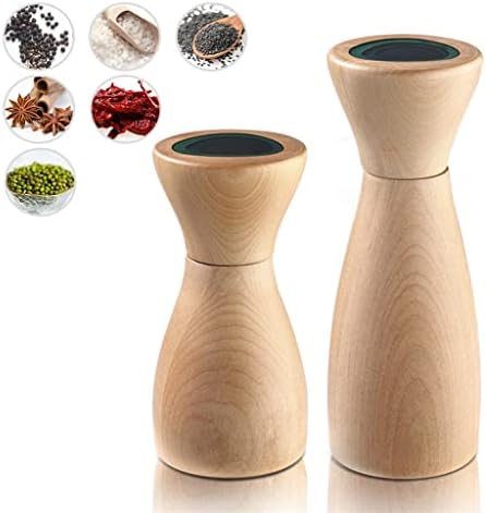 Elegant Gourmet Salt Pepper grinder Set with Wooden Mills