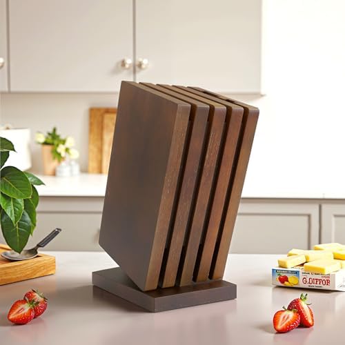 Diagsh Ergonomic Solid-Wood Knife Block for Chefs - Detachable Washable Premium Quality