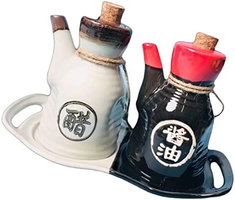 Japanese Sauce Dispenser Set with Ceramic CasesPerfect for Home and Kitchen Use
