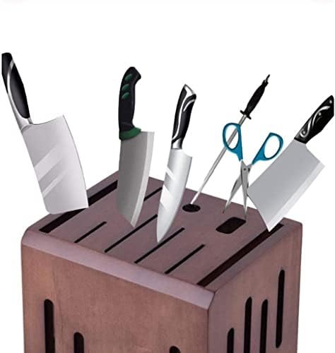9-Slot Wooden Kitchen Knife Holder Universal for Storage and Convenience