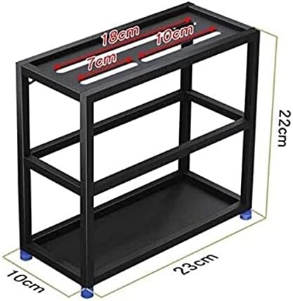 Stainless Steel Kitchen Knife Block Black 23x10x22cm
