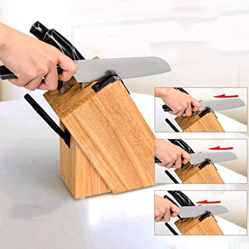 Wood knife holder with stone