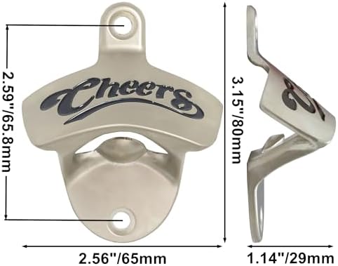 Sturdy Stainless Steel 12-Piece Set Wall-Mounted Bottle Opener