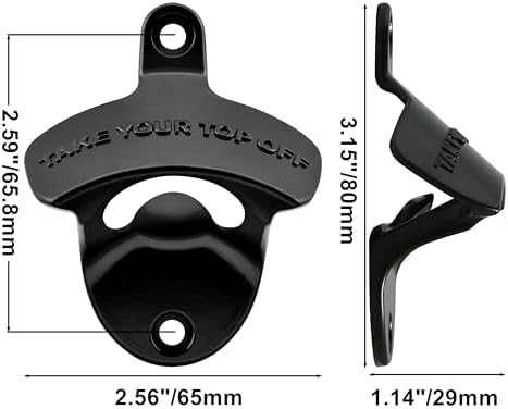 Humorously Stylish Black Wall-Mounted Bottle Opener Gift
