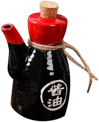 Japanese Soy Sauce Dispenser - Ceramic Condiment Bottle with Cork