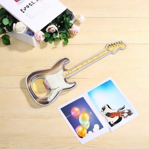 2-Piece Set Guitar Shaped Bottle Opener Music-Inspired Home and Kitchen Gift