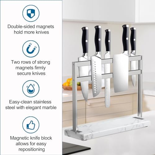 Magnetic Knife Holder with Marble Base
