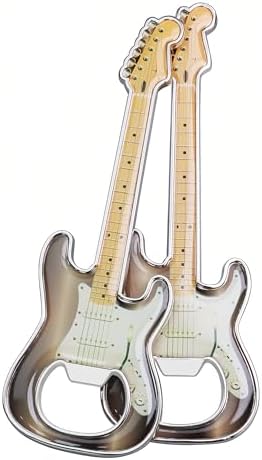 2-Piece Set Guitar Shaped Bottle Opener Music-Inspired Home and Kitchen Gift