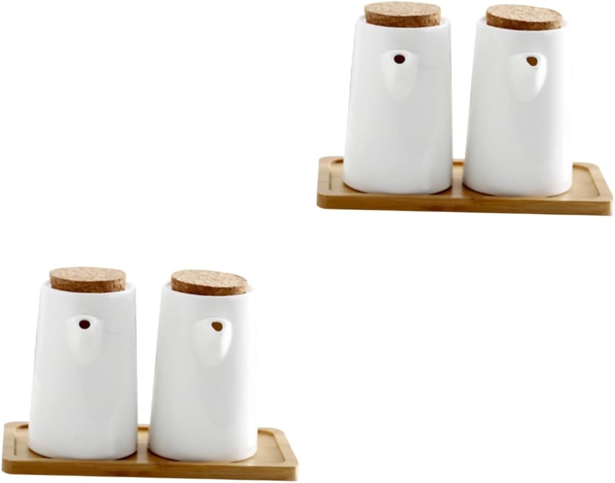 All-In-One Oil Dispenser Set Unique Kitchen Design with Ceramic Bamboo Construction