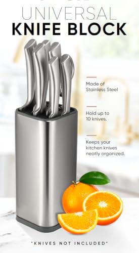 DURA LIVING Universal Stainless Steel Knife Block