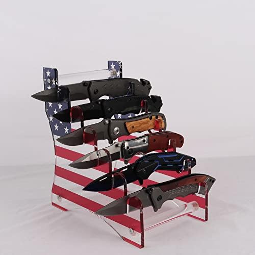 WANLIAN Pocket Knife Holder - 6 Knives Organizer with 360 Display Case