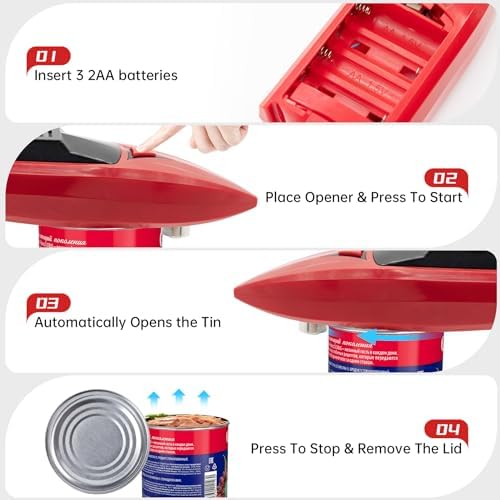 Housiwill Electric Can Opens Smooth Edge for Safe Kitchen Use