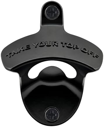 Humorously Stylish Black Wall-Mounted Bottle Opener Gift