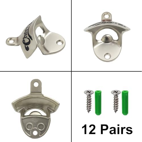 Sturdy Stainless Steel 12-Piece Set Wall-Mounted Bottle Opener