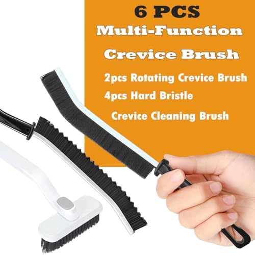 6PCS Hard Bristled Crevice Cleaning Brush Set for Kitchen and Bathroom