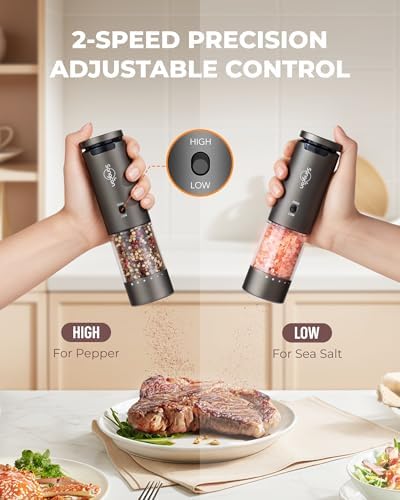 Vivid 2-Speed Electric Salt Pepper Grinder Set