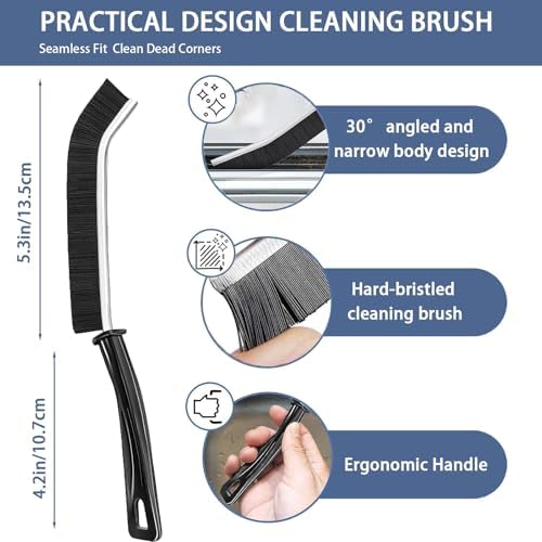 3-Piece Set - Hard Bristle Crevice Cleaning Brush - Premium Quality Multi-Use Design