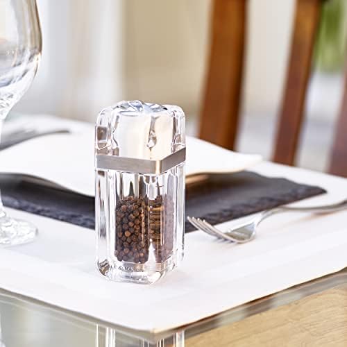 Cole Mason Precision Cube Clear Salt Shaker Pepper Mill 145mm