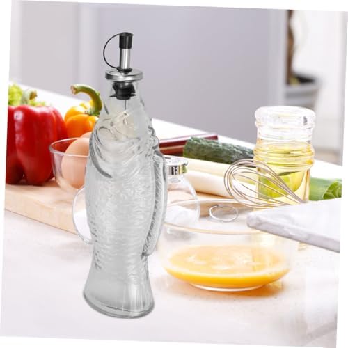 BRIGHTFUFU Transparent Oil Dispenser Fish Shape
