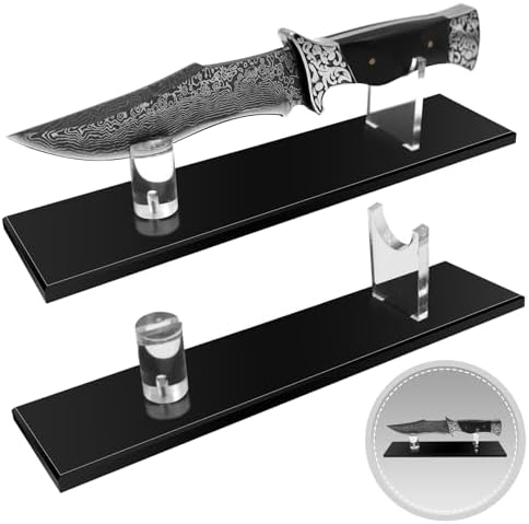 Two-Piece Acrylic Knife Holder Display Stand Set