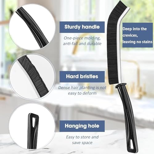 3-Piece Set - Hard Bristle Crevice Cleaning Brush - Premium Quality Multi-Use Design