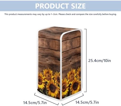 Sunflower Brown Wood Rustic Can Opener Cover