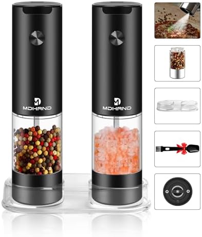 Ergonomic Electric Salt and Pepper Grinder Set with LED Light