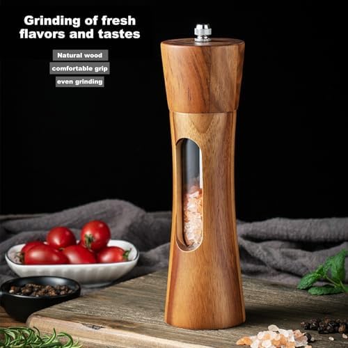 Genuine Acacia Wooden Salt Pepper Mill Set