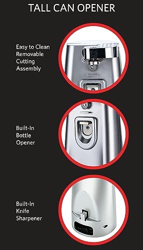 EUROSTAR EC660S Tall Can Opener Silver - Open Cans Effortlessly