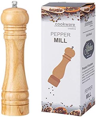Adjustable Wood Pepper Grinder with 8-inch Blade