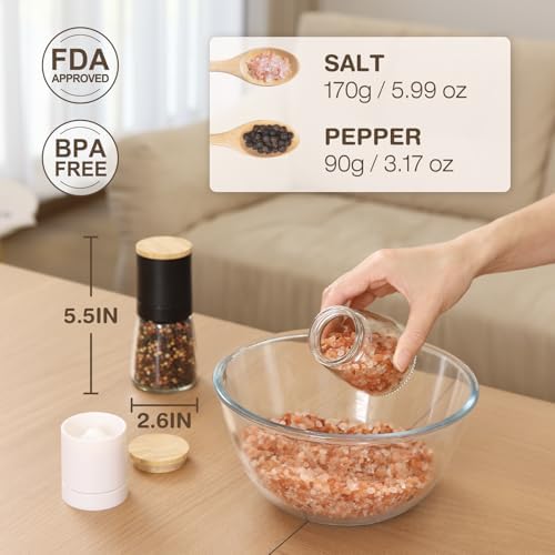 VUCCHINI STEMLESS Salt Pepper Grinder Set